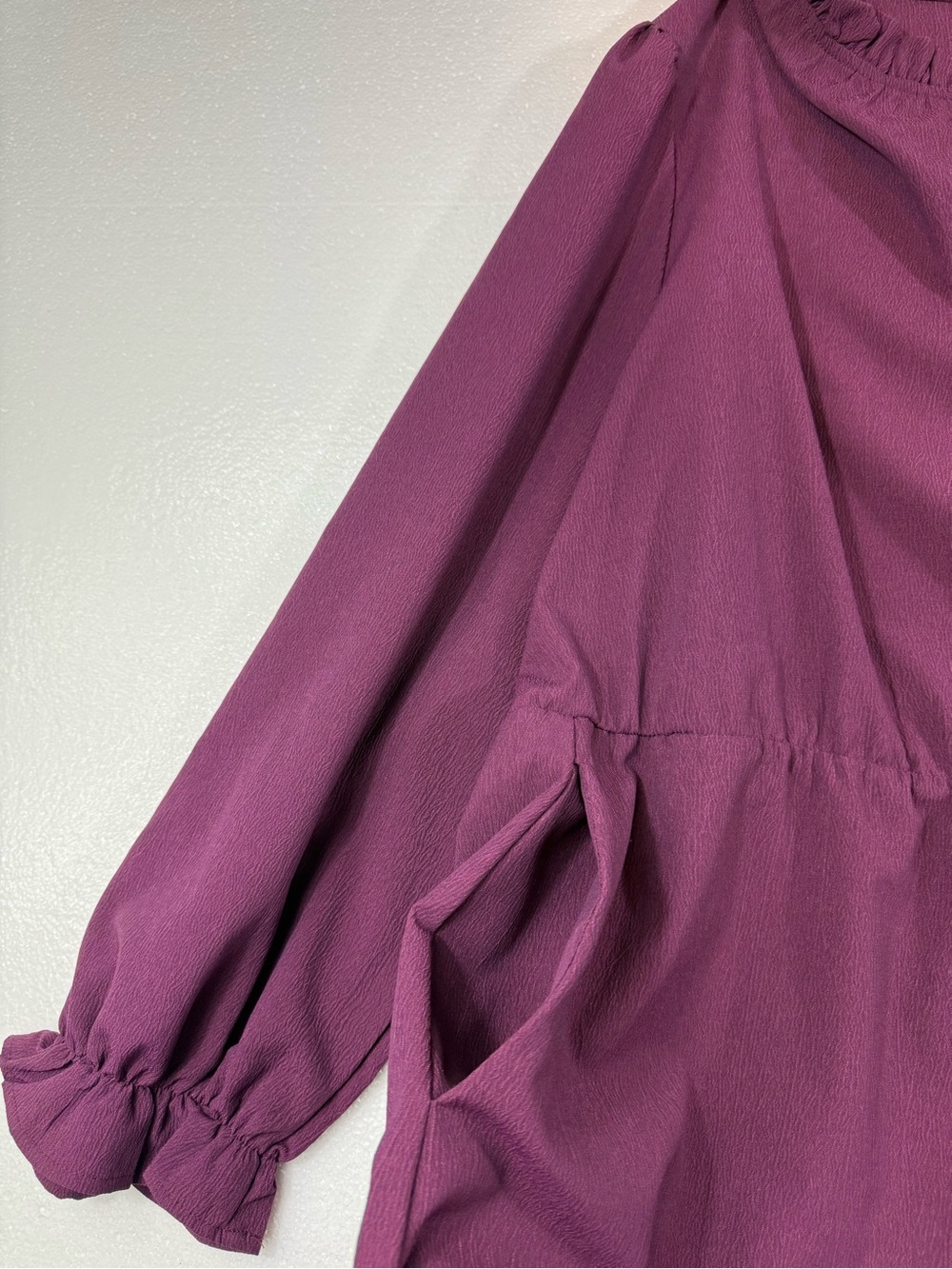 BloomChic Plus-Size Long Sleeve Purple Tiered Midi Dress long sleeve - Picture 7 of 9